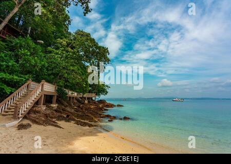 Die mystische Ansicht von Pulau Kapas (Insel Kapas) in Terengganu, Malaysia. Stockfoto