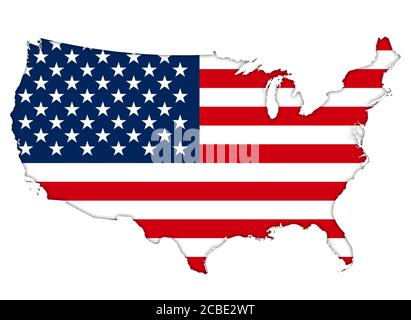 Amerikanische Flagge Karte Stockfoto