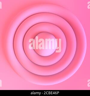 Abstrakter 3d-Hintergrund. 3D-Rendering. Monochrome rosa Szene mit einfachen geometrischen Formen in minimalem Stil. Statische Zusammensetzung. Stockfoto