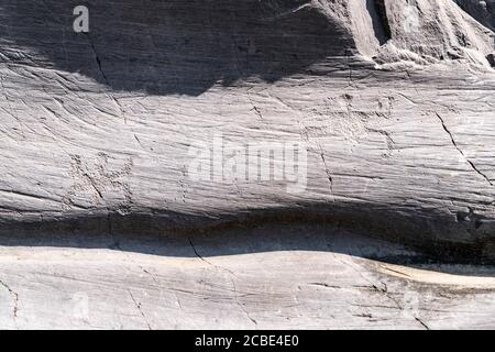 Felsgravuren, Nationalpark Naquane, Capo di Ponte, Valcamonica, Provinz Brescia, Lombardei, Italien Stockfoto