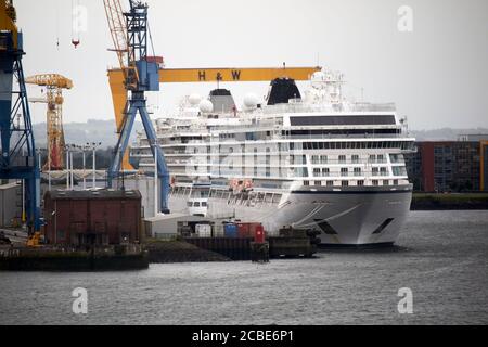 viking Kreuzfahrten redundante Kreuzfahrtschiffe in belfast während Coronavirus anliegeten Ausbruch im vereinigten königreich Stockfoto