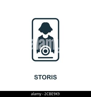 Storis-Symbol. Einfaches Element aus der Sammlung sozialer Medien. Creative Storis Symbol für Web-Design, Vorlagen, Infografiken und vieles mehr Stock Vektor