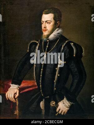 Philipp II. (1527-1598), König von Spanien, Porträtmalerei von Werkstatt von Tizian, 1549-1550 Stockfoto