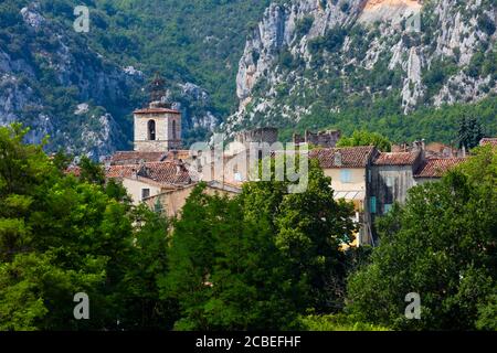 Quinson Village, Naturpark Gorges du Verdon, Alpes Haute Provence, Frankreich, Europa Stockfoto