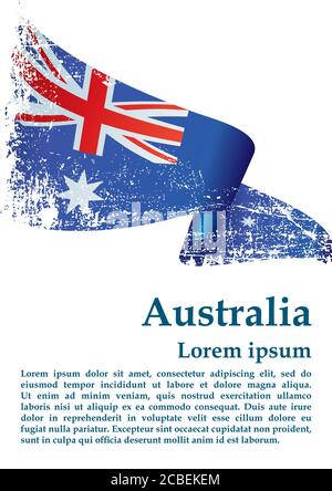 Flagge Australiens, Commonwealth of Australia. Vorlage für Award Design, ein offizielles Dokument mit der Flagge von Australien und andere Verwendungen. Stock Vektor