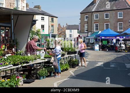 Markttag in POC klington, East Yorkshire, England Stockfoto