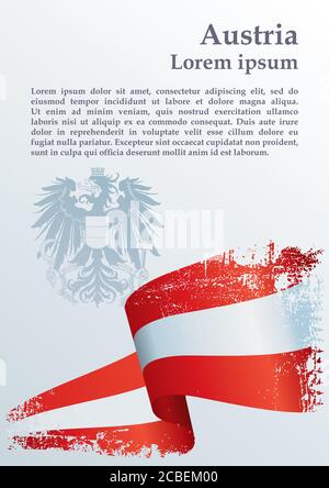 Flagge Österreichs, Erklärung der Neutralität, Österreich Unabhängigkeitstag, 26. Oktober. Helle, farbenfrohe Vektorgrafik Stock Vektor