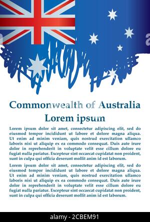 Flagge Australiens, Commonwealth of Australia. Vorlage für Award Design, ein offizielles Dokument mit der Flagge von Australien und andere Verwendungen. Stock Vektor