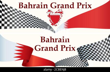 Großer Preis Von Bahrain, Bahrain International Circuit. Vorlage für Award Design, ein offizielles Dokument mit der Flagge von Bahrain. Stock Vektor