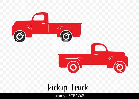 Pickup Old Vintage Truck auf weißem Hintergrund Stock Vektor