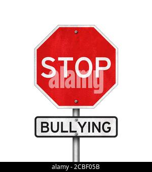 Stop Mobbing - Straßenschild Konzept Stockfoto