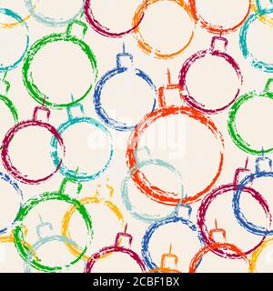 Abstrakte weihnachtsbaumkugeln, Weihnachtskugel nahtlose Muster Hintergrund, Vektor-Illustration Stock Vektor