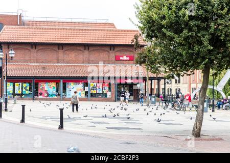 Wilko Store, Wilko, Wilkinsons Store, Wilko Shop, Wilkinsons Shop, Schild, Logo, Eingang, Wilkinsons, wilko, Lincoln City, Lincolnshire, UK, England Stockfoto