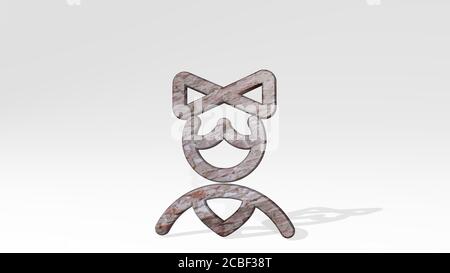 Menschen Frau 3D-Symbol auf dem Boden - 3D Illustration für Geschäft und Hintergrund Stockfoto