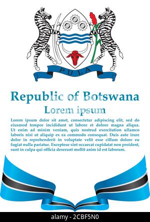 Flagge Botswanas, Republik Botswana. Vorlage für Award Design, ein offizielles Dokument mit der Flagge von Botswana. Helle, bunte Vektor illustratio Stock Vektor