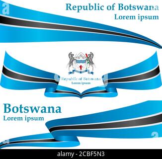 Flagge Botswanas, Republik Botswana. Vorlage für Award Design, ein offizielles Dokument mit der Flagge von Botswana. Helle, bunte Vektor illustratio Stock Vektor