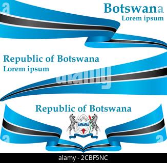 Flagge Botswanas, Republik Botswana. Vorlage für Award Design, ein offizielles Dokument mit der Flagge von Botswana. Helle, bunte Vektor illustratio Stock Vektor