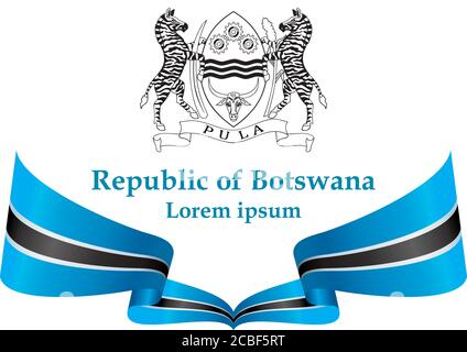 Flagge Botswanas, Republik Botswana. Vorlage für Award Design, ein offizielles Dokument mit der Flagge von Botswana. Helle, bunte Vektor illustratio Stock Vektor