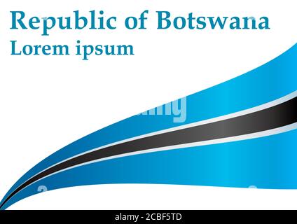 Flagge Botswanas, Republik Botswana. Vorlage für Award Design, ein offizielles Dokument mit der Flagge von Botswana. Helle, bunte Vektor illustratio Stock Vektor