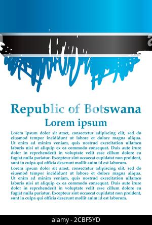 Flagge Botswanas, Republik Botswana. Vorlage für Award Design, ein offizielles Dokument mit der Flagge von Botswana. Helle, bunte Vektor illustratio Stock Vektor