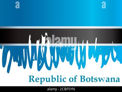 Flagge Botswanas, Republik Botswana. Vorlage für Award Design, ein offizielles Dokument mit der Flagge von Botswana. Helle, bunte Vektor illustratio Stock Vektor