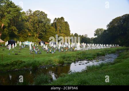 Der Fluss Ribble Tal stromaufwärts von Gisburn Lancashire in gesetzt Schöne hügelige Landschaft Stockfoto