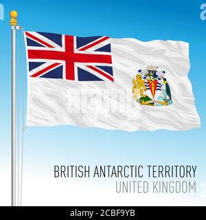 British Antarctic Territory offizielle Flagge, Vereinigtes Königreich, Vektorgrafik Stock Vektor