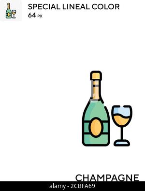 Champagner einfaches Vektor-Symbol. Champagner-Ikonen für Ihr Geschäftsprojekt Stock Vektor
