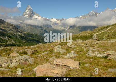 Landschaft mit Matterhorn über Zermatt auf den Schweizer alpen Stockfoto