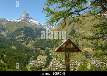 Landschaft mit Matterhorn über Zermatt auf den Schweizer alpen Stockfoto