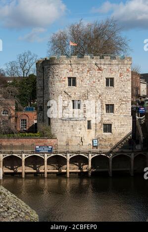 Lendal Bridge Landing on the River Ouse in the Historic City of York, Yorkshire, England. Stockfoto