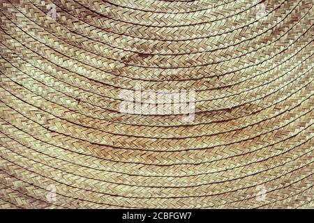 Rattan Bambus Flechten weben asiatische Handwerk Detail Textur vintage Ton Für den Hintergrund Stockfoto