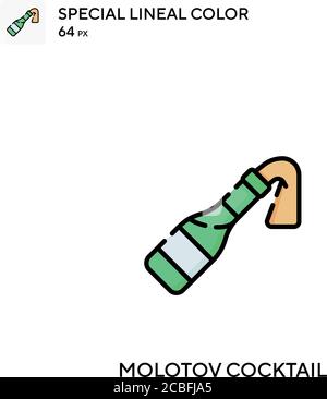 Molotov Cocktail einfache Vektor-Symbol. Molotov Cocktail-Icons für Ihr Business-Projekt Stock Vektor