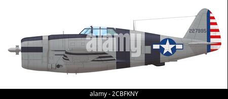 Republik P-47D-23-RA (42-227995) der mexikanischen Jagdgeschwader 201st, Mai–Juni 1945 Stockfoto