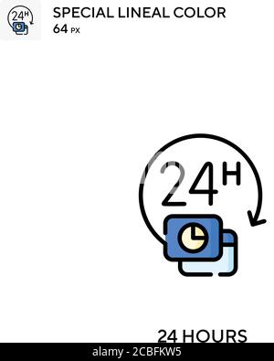 24 Stunden einfaches Vektorsymbol. 24-Stunden-Symbole für Ihr Geschäftsprojekt Stock Vektor