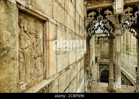 Raniji KI Baori, auch bekannt als Queen's Steepwell ist ein bekannter Steepwell in Bundi Stadt, Rajasthan. Indien. Stockfoto