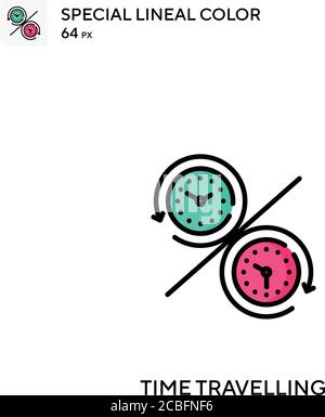 Zeitreisen einfaches Vektorsymbol. Symbole für Zeitreisen für Ihr Geschäftsprojekt Stock Vektor