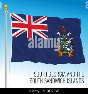 Südgeorgien und Südlichen Sandwichinseln offizielle Nationalflagge, Vektordarstellung Stock Vektor