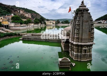 Blick auf Nawal Sagar See in der Stadt Bundi in Rajasthan, Indien. Stockfoto