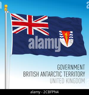 Britische Antarctic Territory Regierungsflagge, Vereinigtes Königreich, Vektorgrafik Stock Vektor