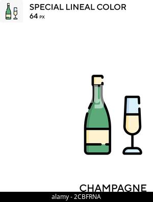 Champagner einfaches Vektor-Symbol. Champagner-Ikonen für Ihr Geschäftsprojekt Stock Vektor