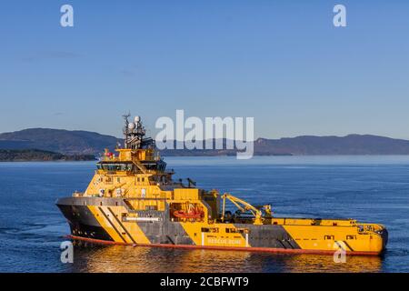 OELEN NORWEGEN - 2014. OKTOBER 16. Brage Viking ist ein Anchor Handling Schiffe genommen in Ølen in Norwegen Stockfoto