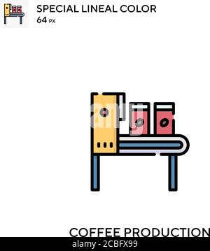 Kaffee Produktion einfaches Vektor-Symbol. Symbole für die Kaffeeproduktion für Ihr Geschäftsprojekt Stock Vektor