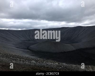 Hverfjall Tuffring Vulkan im Norden Islands Stockfoto