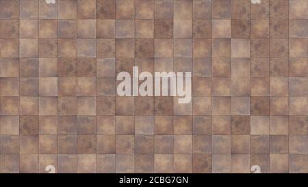 Nahtlose Textur-Karte für den Einsatz in 3ds-Software. Dunkelbraune Keramikfliesen. Stockfoto