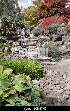 Edwardian Rock Garden in Doddington Place Gardens in Kent Stockfoto