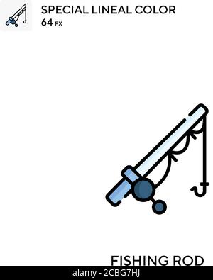 Angelrute einfaches Vektor-Symbol. Angelrute Symbole für Ihr Business-Projekt Stock Vektor