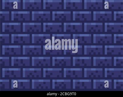 Pixel Backstein Wand nahtlose Muster Tapete Stein Stock Vektor