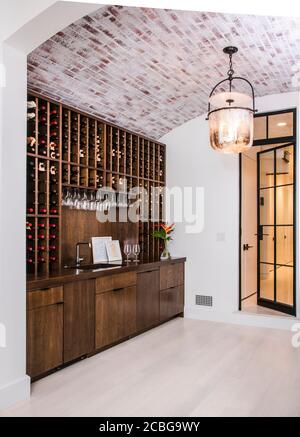 Custom Home Wine Bar Stockfoto