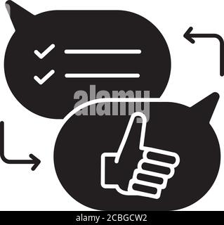 Kritik schwarzes Glyphen-Symbol Stock Vektor